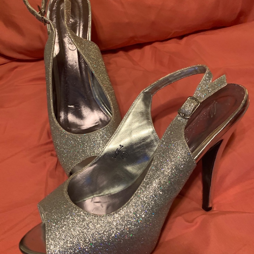 Silver sequence shoes